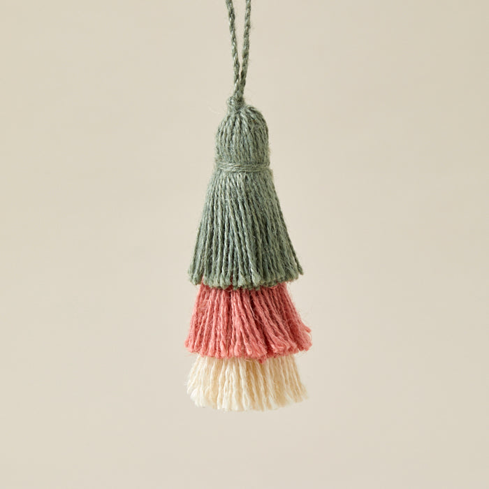 Bag Tassel - Green/pink