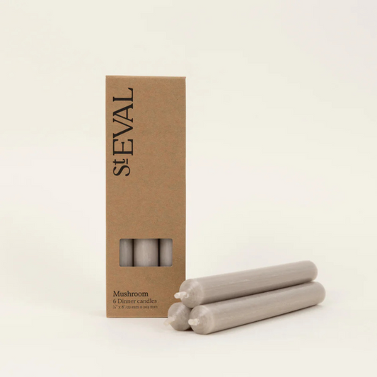 St Eval Dinner Candle x 6 - Mushroom