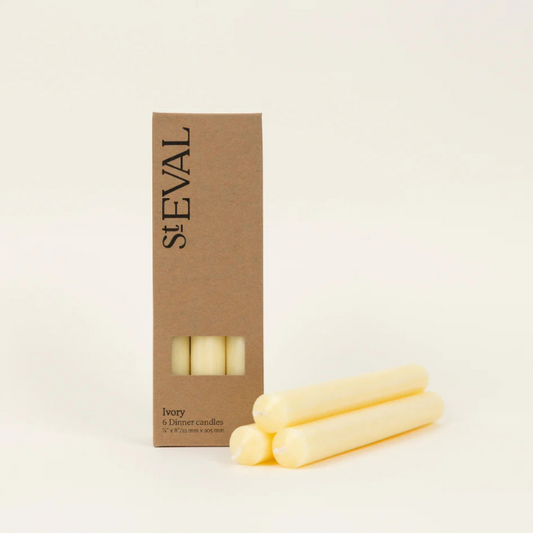 St Eval Dinner Candles x 6 - Ivory