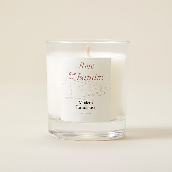 Modern Farmhouse Rose & Jasmine Scented Candle [200g]