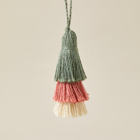 Bag Tassel - Green/pink