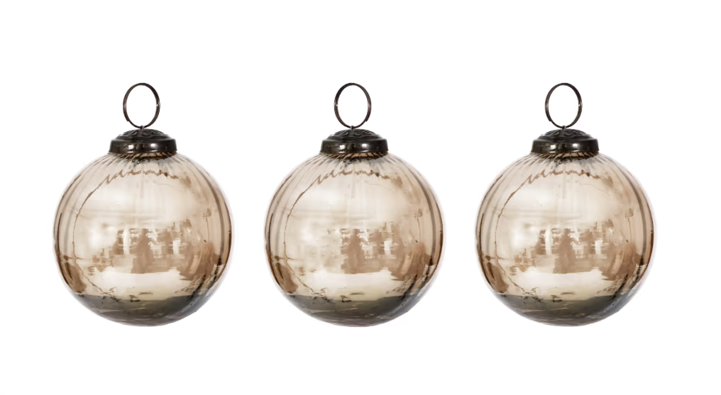Murrine Set of 3 Baubles Smoke